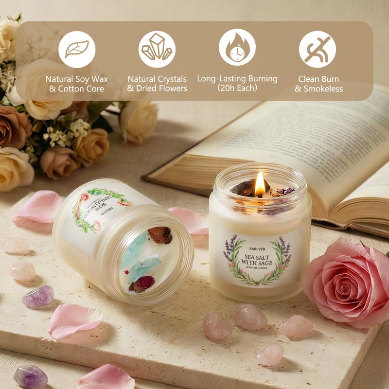 SAEUYVB 8 Pack Scented Candles for Home,28oz Crystal Soy Candles-200 Hour Long Lasting,Aromatherapy Candle Sets for Women Gift,Perfect for Valentine's Day,Mother's Day, Birthdays, Anniversaries - Image 3