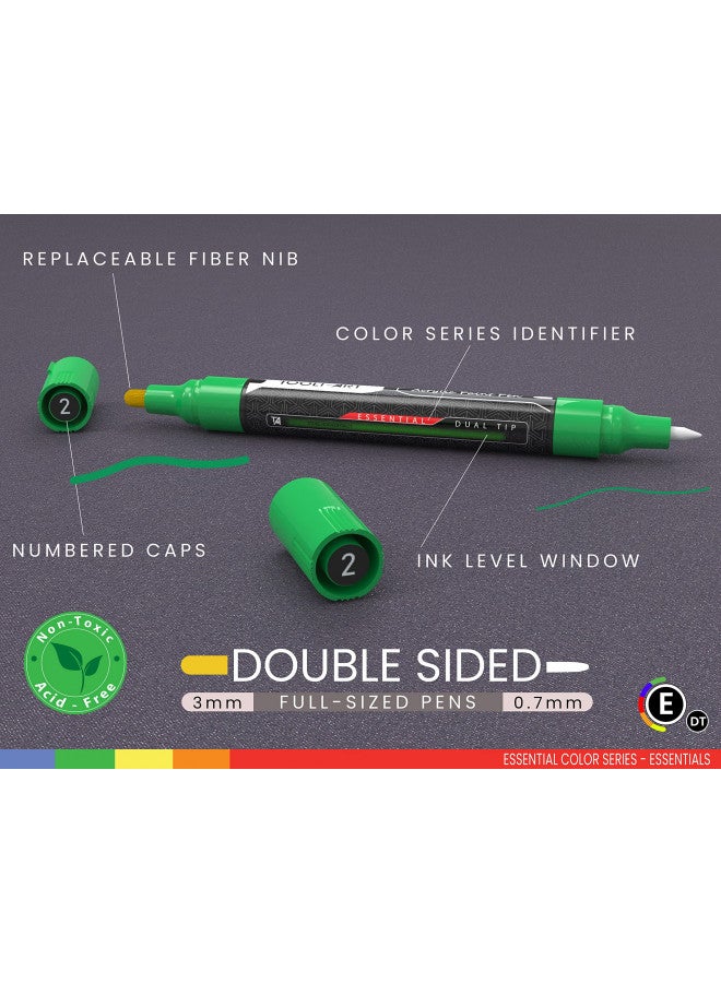 TOOLI-ART Acrylic Markers, Paint Pens Assorted Vibrant Markers for Rock Painting, Canvas, Glass, Mugs, Wood, Ceramic, Fabric, Metal, Scrapbooking. Non Toxic, Quick Dry, Multi-Surface, Lightfast (MEDIUM) - Image 3