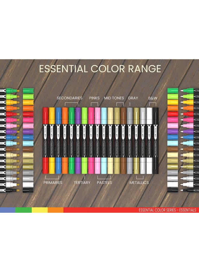 TOOLI-ART Acrylic Markers, Paint Pens Assorted Vibrant Markers for Rock Painting, Canvas, Glass, Mugs, Wood, Ceramic, Fabric, Metal, Scrapbooking. Non Toxic, Quick Dry, Multi-Surface, Lightfast (MEDIUM) - Image 4