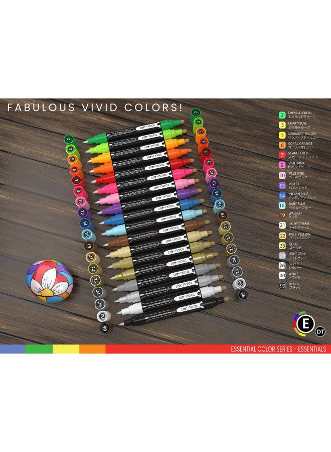TOOLI-ART Acrylic Markers, Paint Pens Assorted Vibrant Markers for Rock Painting, Canvas, Glass, Mugs, Wood, Ceramic, Fabric, Metal, Scrapbooking. Non Toxic, Quick Dry, Multi-Surface, Lightfast (MEDIUM) - Image 5