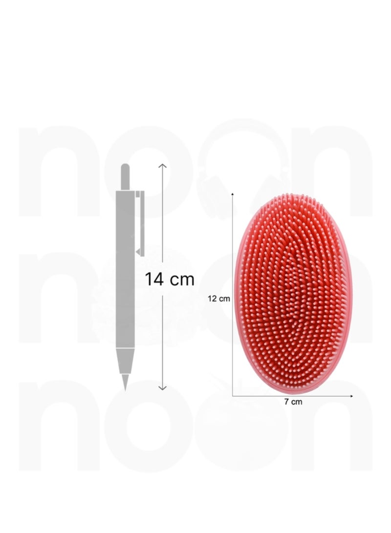 A 100% silicone bath loofah brush for gentle exfoliation (pink) - Image 2