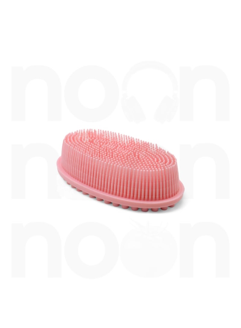 A 100% silicone bath loofah brush for gentle exfoliation (pink) - Image 1