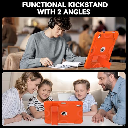 Cantis Case for iPad 11-inch (A16) 2025/ iPad 10th Generation 2022 (10.9 inch), Shockproof Cover 10th Generation with Pencil Holder & Kickstand, Orange - Image 4