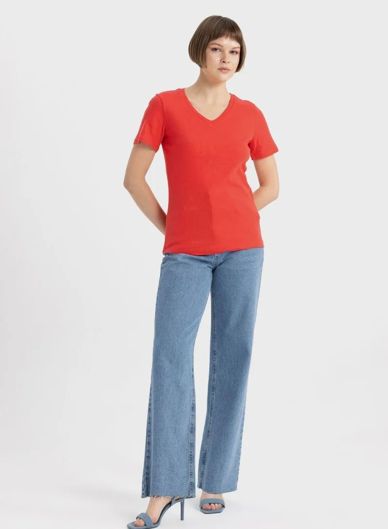 DeFacto  Woman Slim Fit Short Sleeve T-Shirt for Women | Best Price UAE