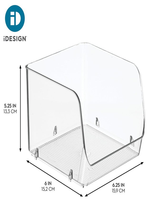 إنترديزاين صناديق تخزين مفتوحة من الأمام قابلة للتكديس من iDesign لتنظيم المطبخ وخزانة المؤن - مجموعة من 6 صناديق - شفافة - Image 4