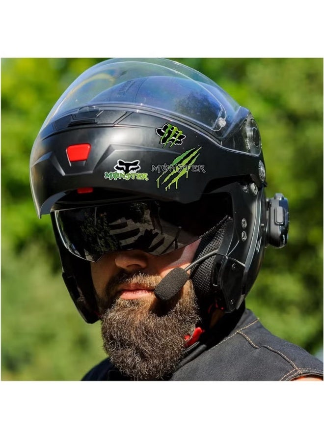Monster Energy 4 pcs Motorbike Stickers Car Decals Motorcycle Stickers Funny Car Stickers Motocross Stickers Motorbike Helmet Stickers Cartoon Decals for Skateboard Laptop Bicycle Helmet - Image 5