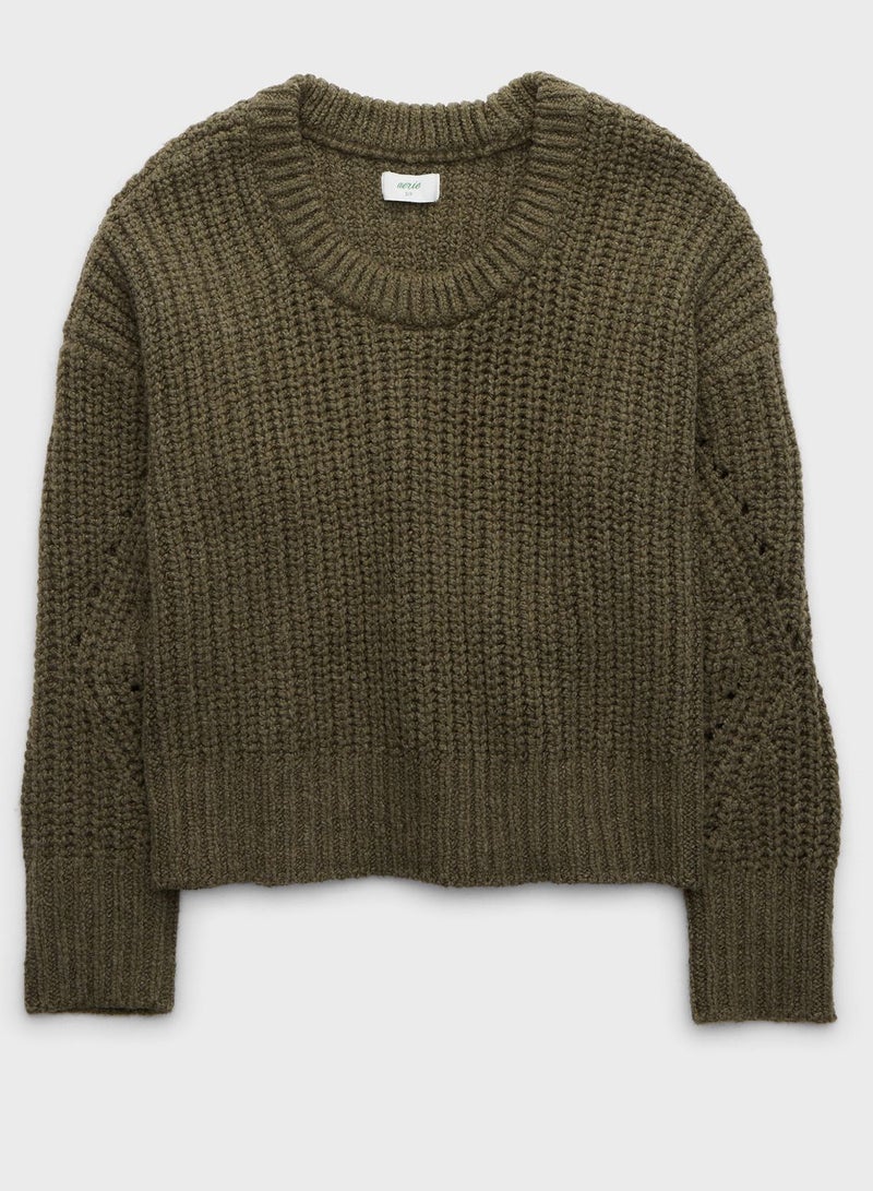 Aerie Crew Neck Ribbed Sweater - Image 3
