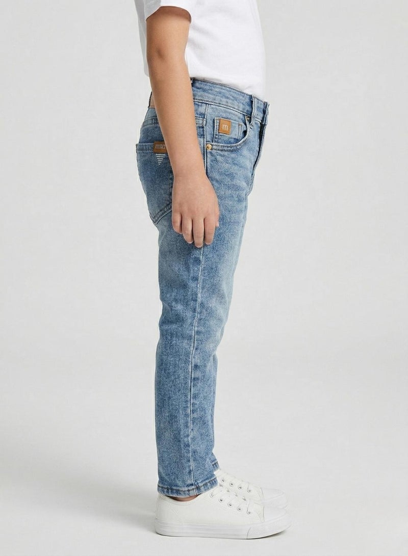 babyqlo Boys Classic Blue Adjustable Waist Slim Jeans - Image 3