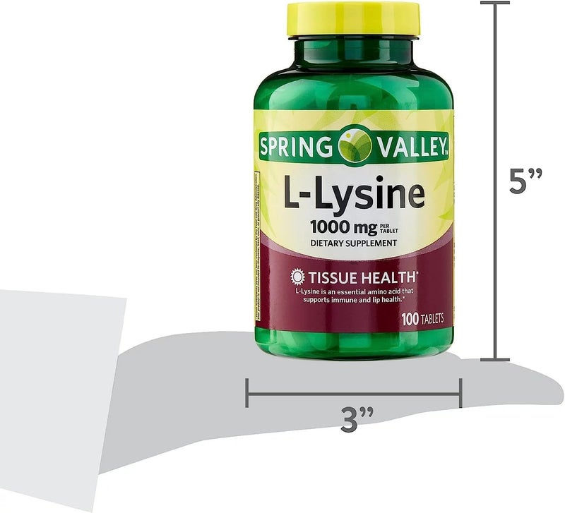 SPEC Lysine Amino Acid Supplements 1 Tablet Per ServingSpring Valley LLysine Supports a Healthy Immune System 100 Count - Image 5