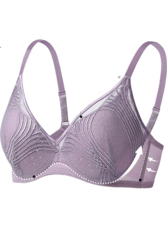 Aimer Lace Breathable Hollow Cup Push-Up Bra For Women, Palace Feather Am11A361 Black B80 - Image 2