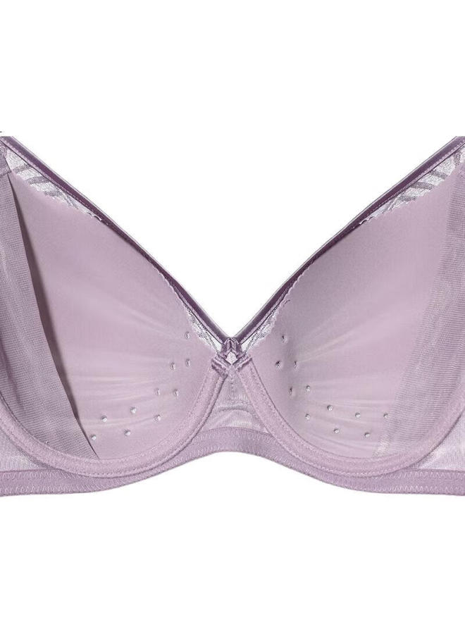 Aimer Lace Breathable Hollow Cup Push-Up Bra For Women, Palace Feather Am11A361 Black B80 - Image 3