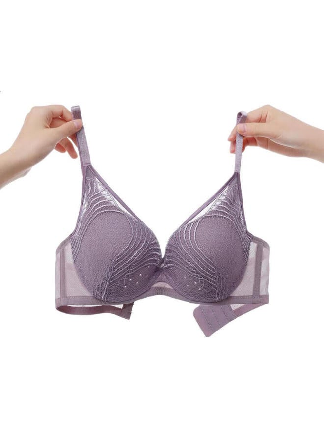 Aimer Lace Breathable Hollow Cup Push-Up Bra For Women, Palace Feather Am11A361 Black B80 - Image 1