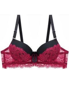 Comfy B C Cup Thin Cup Lace Bra Red And Black Color Matching