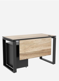 RIGID Single Seater Workstation Desk with Pedestal Black 75x120x60cm  - Image 5