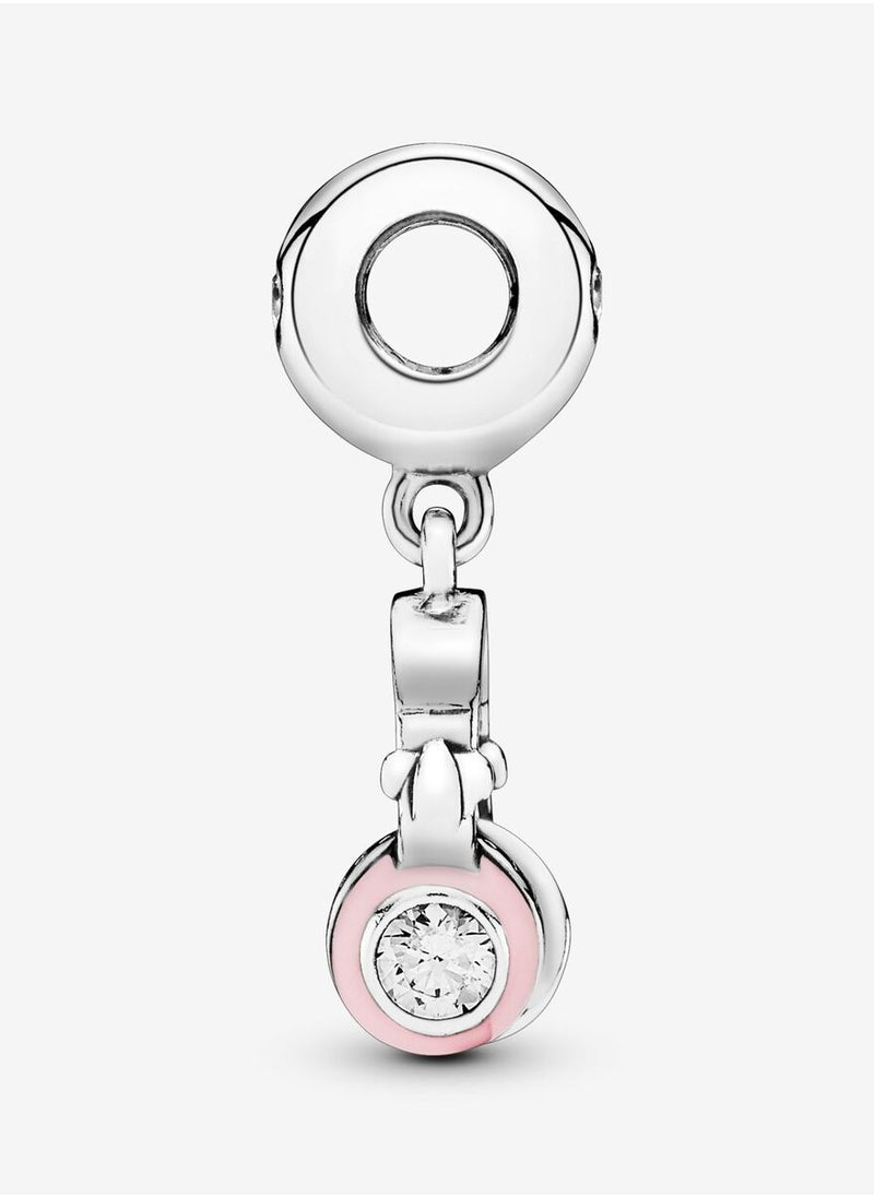 PANDORA - PANDORA Headphones 925 Sterling Silver Dangle with Clear Cubic Zirconia and Pink Enamel 797902EN160 - Image 1