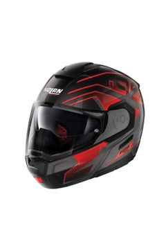 Nolan N90-3 Comeback Flip-Up 044 Motorcycle Helmet - Mettalic Black/Red