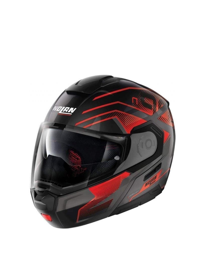 Nolan - Nolan N90-3 Comeback Flip-Up 044 Motorcycle Helmet - Mettalic Black/Red - Image 1