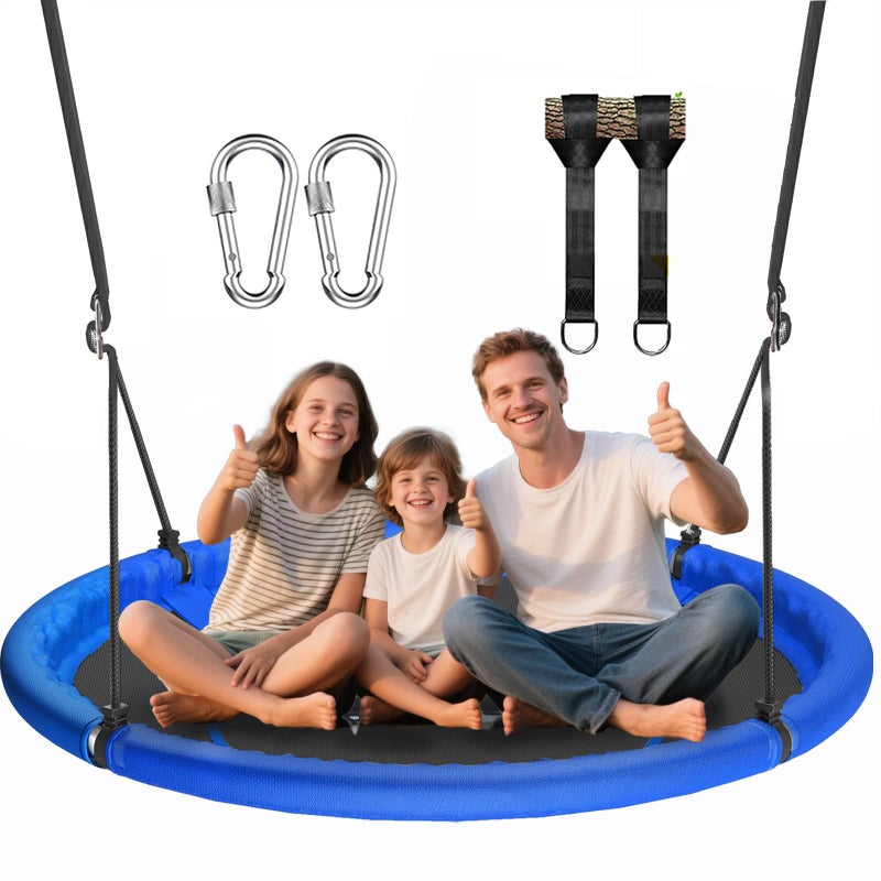 Hotjump 48 inch Saucer Tree Swing for Kids Adult, Larger Flying Swing for Whole Family 700lbs Weight Capacity with Adjustable Hanging Straps - Image 1