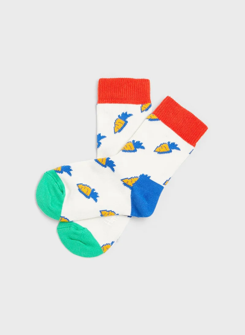 Happy Socks Kids 2 Pack Bunny & Carrot Socks
