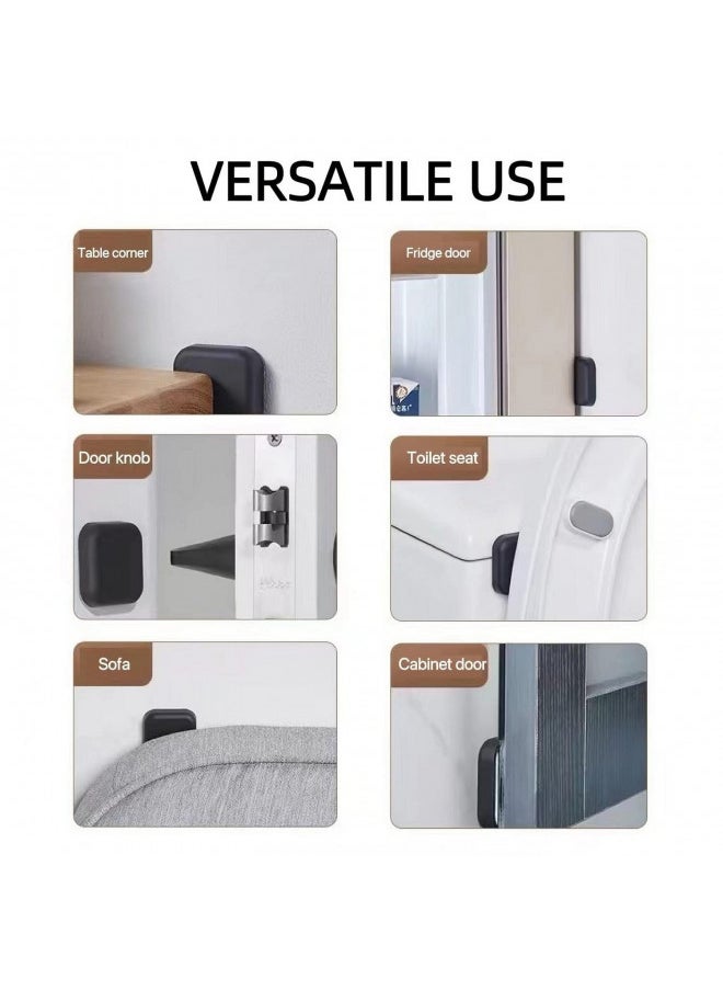 Symsept Door Stoppers Wall Protector - Silicone Door Knob Guard Wall Shield - Self-Adhesive Door Handle Bumper Silencer for Home Office Walls (White, Gray, Black)  - Image 2