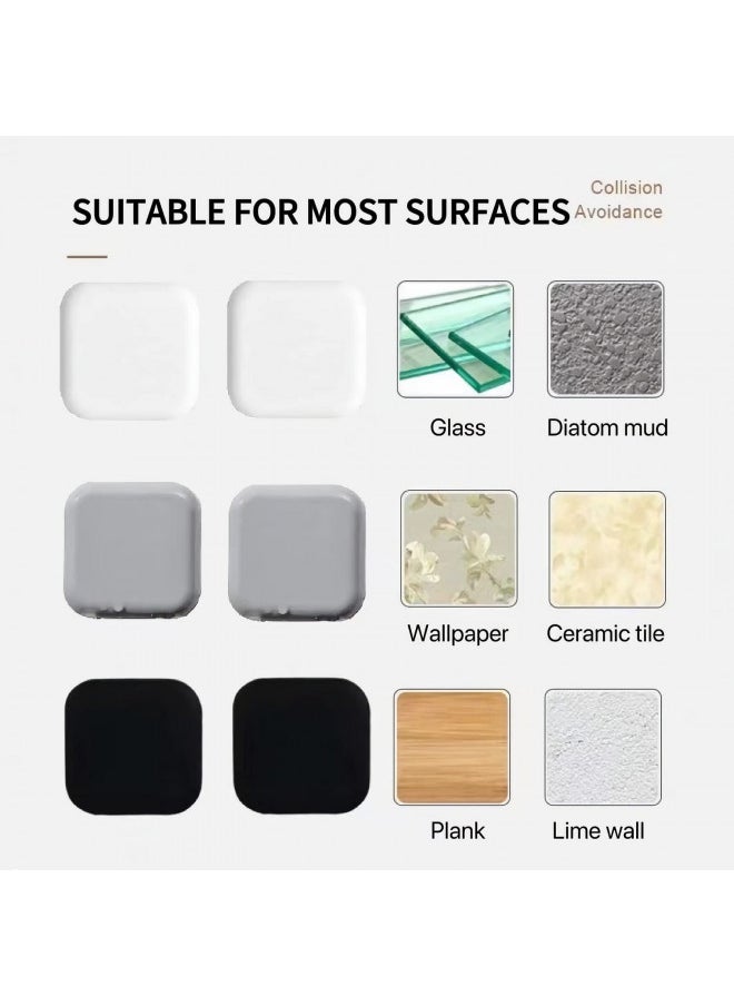 Symsept Door Stoppers Wall Protector - Silicone Door Knob Guard Wall Shield - Self-Adhesive Door Handle Bumper Silencer for Home Office Walls (White, Gray, Black)  - Image 3