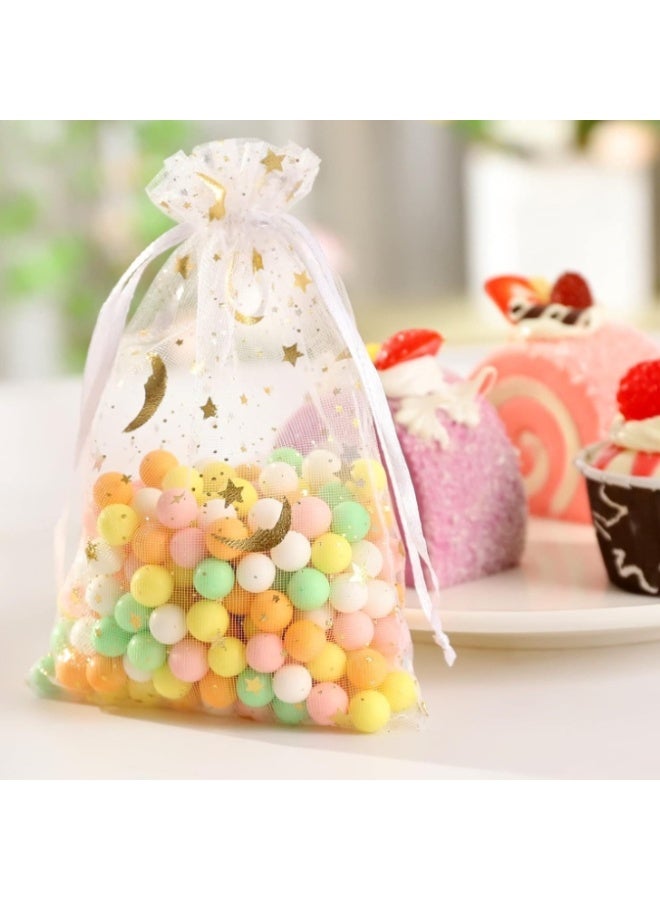 100 قطعة من أجهزة الكمبيوتر هدية حفل الزفاف حقائب هدايا صغيرة، 2.8x3.6 في (7x9 سم) أكياس أورغانزا الذهبية لحفلة هدايا أكياس، أكياس الحلوى للشركات الصغيرة، أكياس الشبكة (اللون) - Image 3