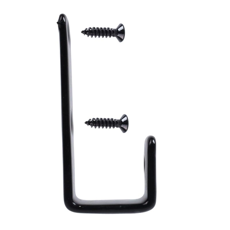 Geesatis 2 Pcs Bed Ladder Hooks Utility Hooks Hanger J Hooks Heavy Duty Metal Pvc Coated For Bed Decoration Hook Tool With Mounting Screws Black Inside 1""/25Mm - Image 3