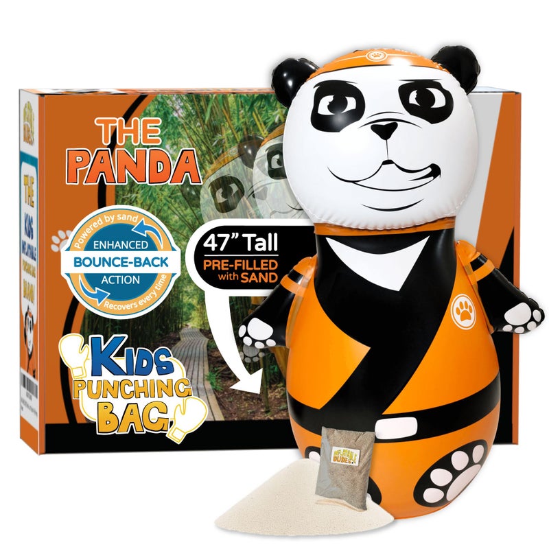 INFLATABLE DUDES Panda Toy 47 Inches Kids Punching Bag Already Filled with Sand Bop Bag Inflatable Animal Panda Gift Indoor Outdoor Panda Party Decorations Punching Bag for Kids Bambam - Image 2