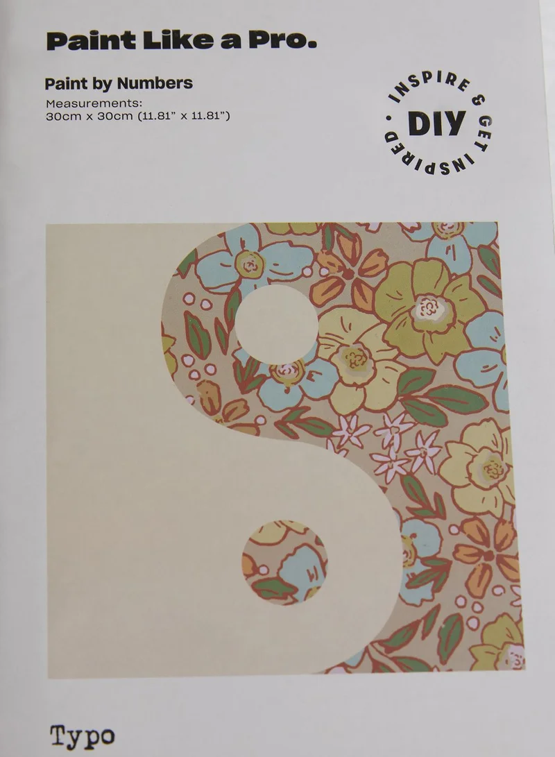 Typo Stretch Canvas Paint By Numbers 30X30