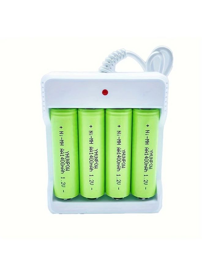 قطعة واحدة شاحن USB ذو 4 فتحات لبطاريات NiMH AA AAA مع مؤشر LED عالي الكفاءة - Image 2