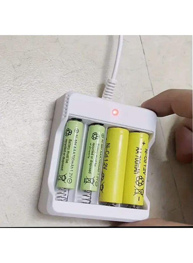 قطعة واحدة شاحن USB ذو 4 فتحات لبطاريات NiMH AA AAA مع مؤشر LED عالي الكفاءة - Image 1