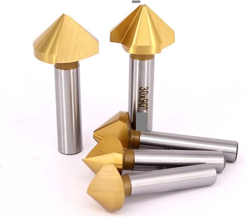 1 Flute 12 4 MM High Speed Steel Chamfering Cutter End Mill Tool 90 Degree - Image 1