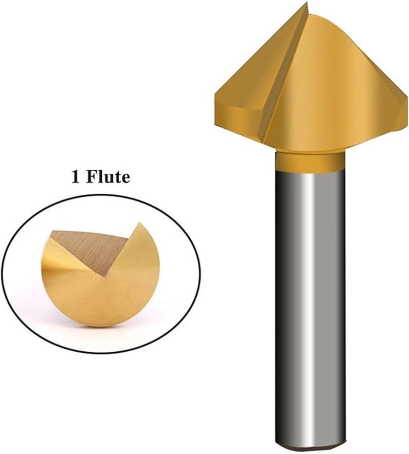 1 Flute 12 4 MM High Speed Steel Chamfering Cutter End Mill Tool 90 Degree - Image 3
