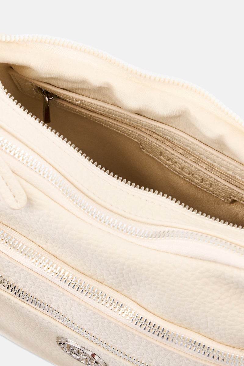 Lasocki Women Brand Logo Cross Body Bag, Beige - Image 4