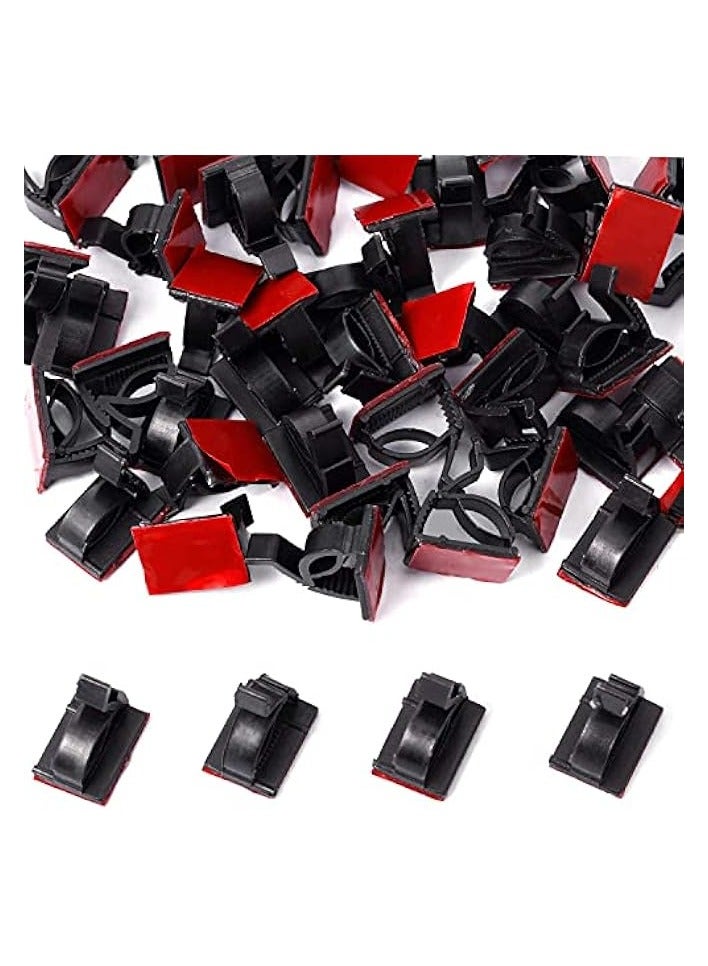 erorex 120 Pieces Outdoor Cable Clips Adhesive Cable Management Clips Sticky Wire Clips Cord Holder Cable Hooks Organizers for Christmas Fairy Hanging Light Home Decoration (Black,Medium) - Image 4