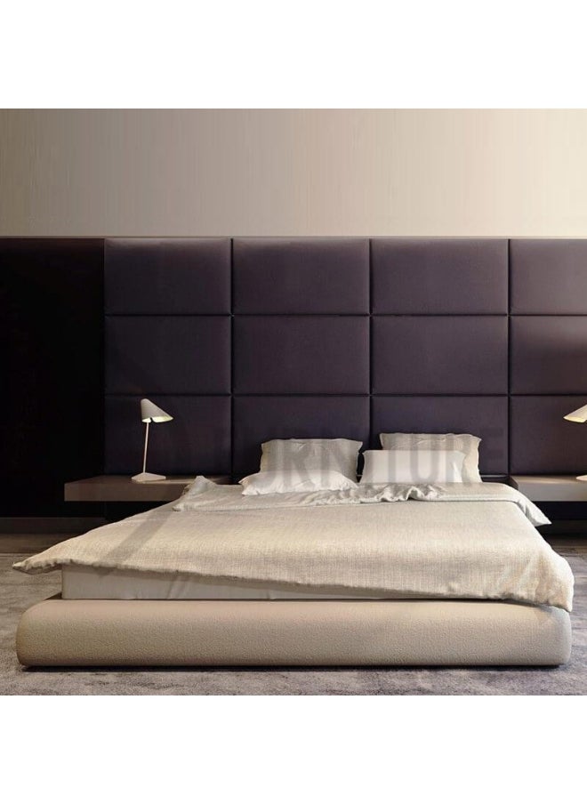DIVINE FURNITURE Rectangular Boxes Wall Panel Headboard Bed 