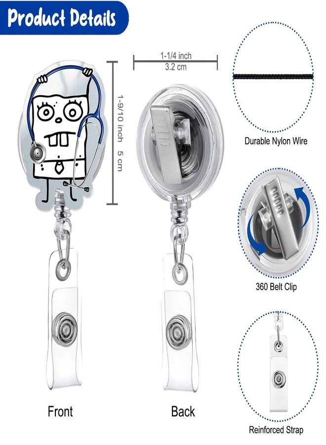 963RW Funny Badge Reel Hospital ID Retractable Holder with Acrylic Clip, Cute Nurse Badge Reels for RN, MD, Critical Care, ICU, Healthcare - Image 2