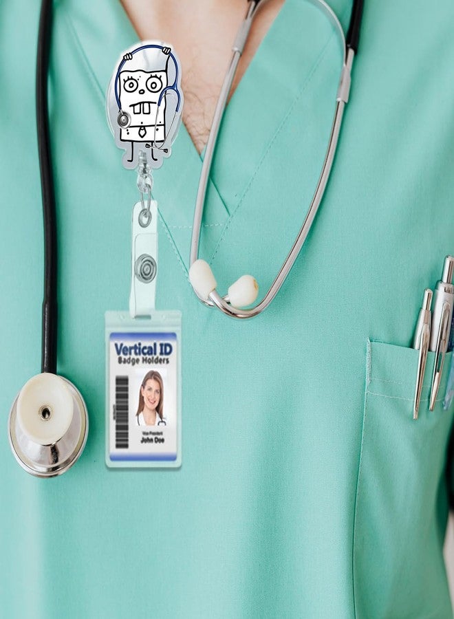 963RW Funny Badge Reel Hospital ID Retractable Holder with Acrylic Clip, Cute Nurse Badge Reels for RN, MD, Critical Care, ICU, Healthcare - Image 3