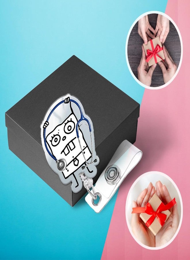963RW Funny Badge Reel Hospital ID Retractable Holder with Acrylic Clip, Cute Nurse Badge Reels for RN, MD, Critical Care, ICU, Healthcare - Image 5