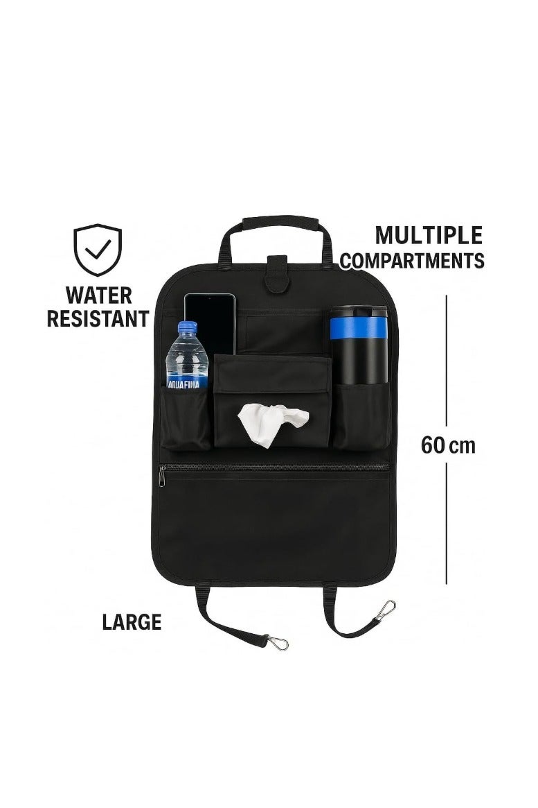 Backseat Car Organizer – Waterproof Seat Protector and Kick Mat with Cup Holders, Tissue Dispenser, and Storage Pockets – Universal Fit for Cars, SUVs, and Trucks - Image 3