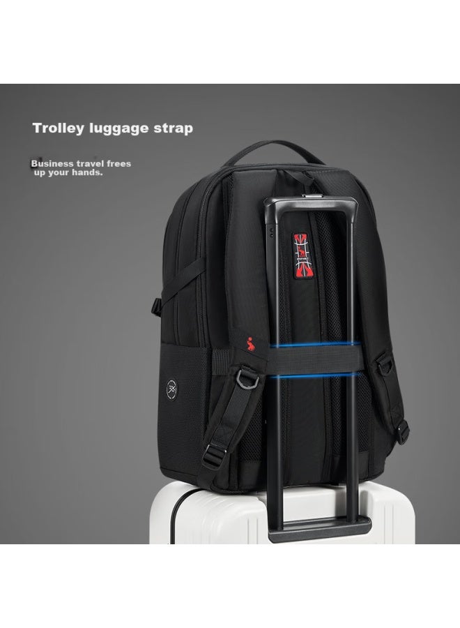 Oiwas Twin Towers Series Large Capacity Men's Backpack Commuting Business Travel Computer Bag Black - Image 4