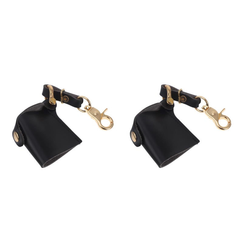 2pcs Portable Film Holder Bag With Keychain Compact Camera Film Storage Pouch For Outdoor Photography Black Pu Pouch Keychain - Image 1