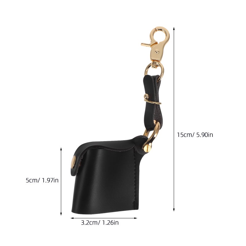 2pcs Portable Film Holder Bag With Keychain Compact Camera Film Storage Pouch For Outdoor Photography Black Pu Pouch Keychain - Image 2