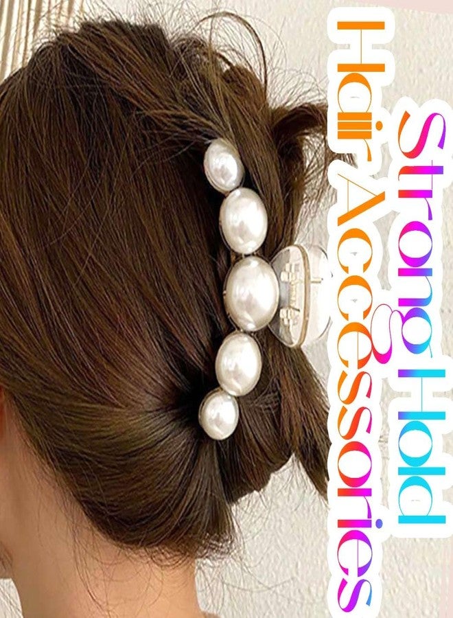 Casdre Pearl Hair Claw Clips Gold Hair Clips for Women (Pack of 2) - Image 5