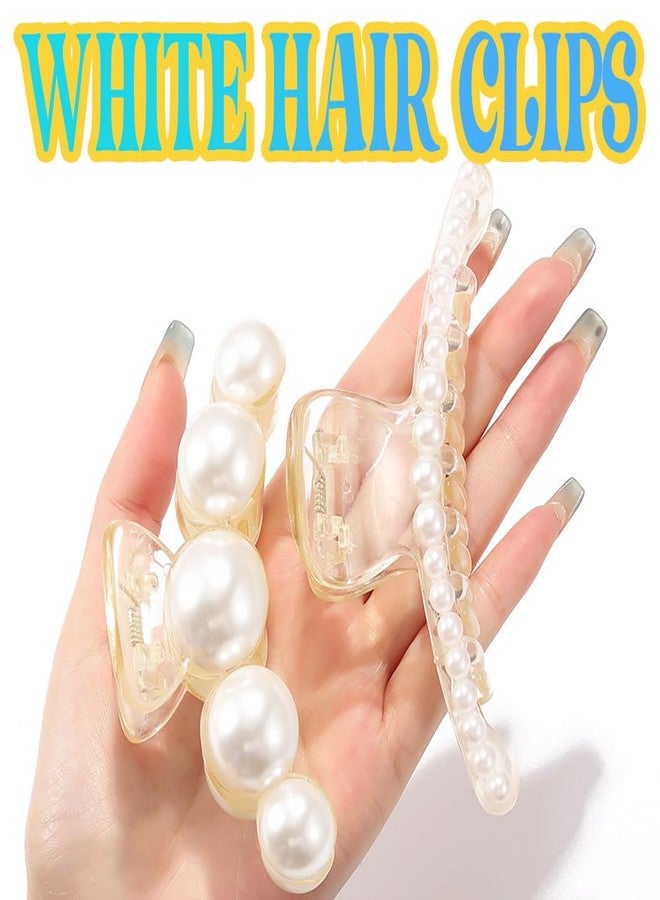 Casdre Pearl Hair Claw Clips Gold Hair Clips for Women (Pack of 2) - Image 4