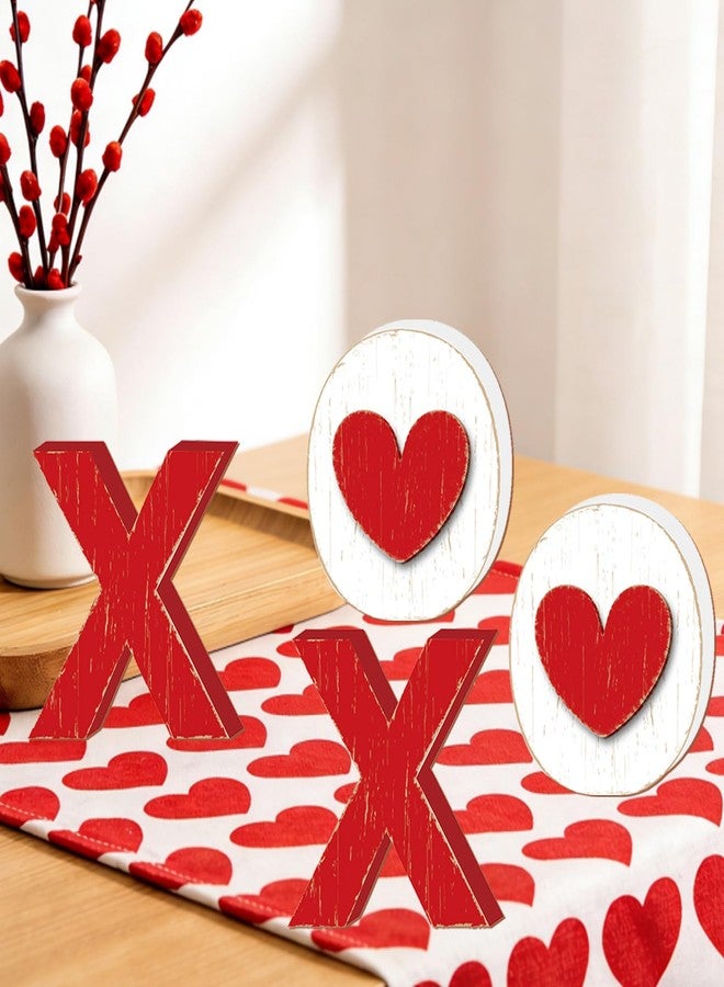 SNILOAW XOXO Sign Wooden XOXO Decorations Valentines Day Decorations Valentines Decor Indoor for Home Table Centerpiece Shelf Mantel Fireplace Dinner Hotel Decor - Image 4