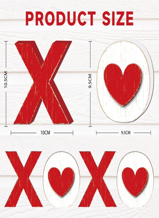 SNILOAW XOXO Sign Wooden XOXO Decorations Valentines Day Decorations Valentines Decor Indoor for Home Table Centerpiece Shelf Mantel Fireplace Dinner Hotel Decor - Image 2