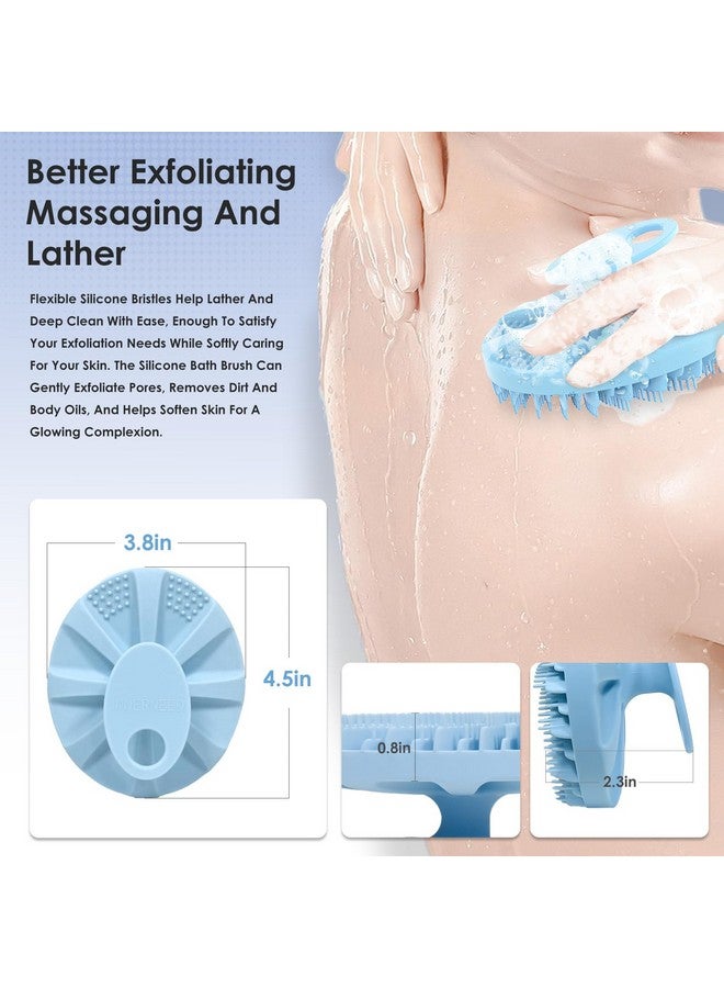 إنر نيد فرشاة تنظيف الجسم المصنوعة من السيليكون الآمن غذائيًا، تقشير وتدليك لطيف، رغوة لطيفة، أكثر صحة وتدوم لفترة أطول (أزرق فاتح) - Image 2