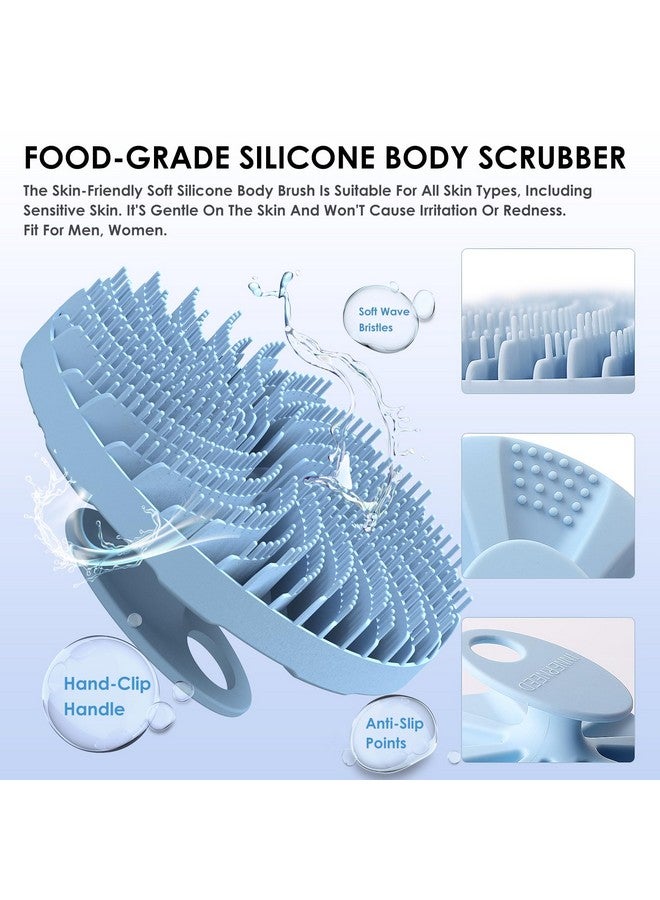إنر نيد فرشاة تنظيف الجسم المصنوعة من السيليكون الآمن غذائيًا، تقشير وتدليك لطيف، رغوة لطيفة، أكثر صحة وتدوم لفترة أطول (أزرق فاتح) - Image 4