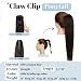 SEGO Claw Clip Ponytail Extension Human Hair Clip in Ponytail Hair Extensions Real Human Hair Pony Tails Hair Extensions Long Straight For Women -22 Inch Natural Black 120 Gram - Image 3